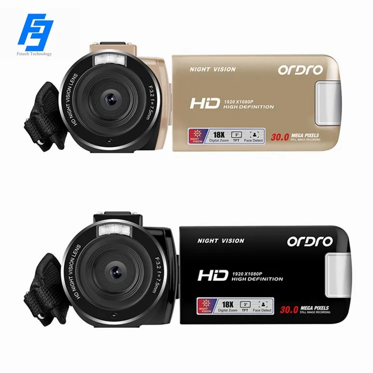 

HD Digital Video Camera B320 Ordro Brand Night Vision Camcorder 30M Photo Pixels 3.0 IPS 18X Digital Zoom Anti-Shake Webcam