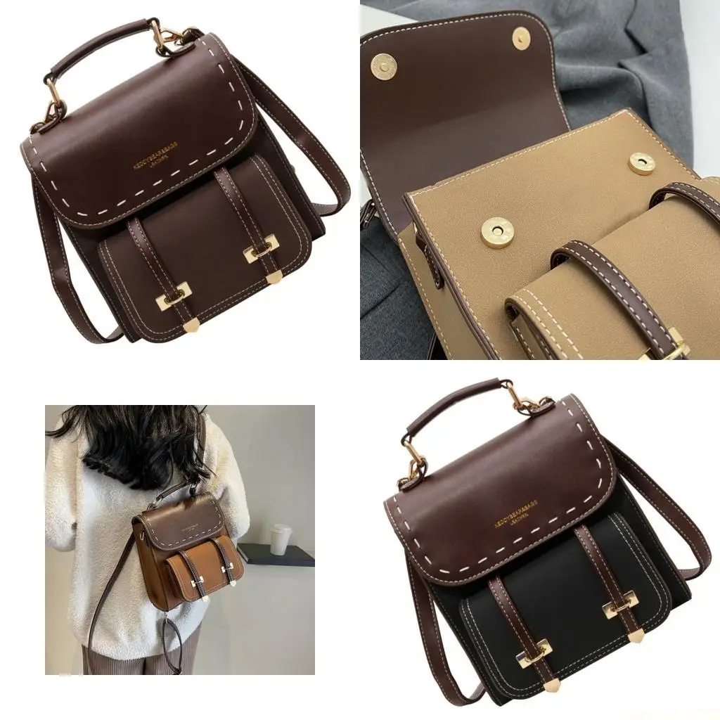 

X90D Stylish Women Backpacks Retro Korean Design Premium PU Shoulder Bag Spacious Ergonomic Carry