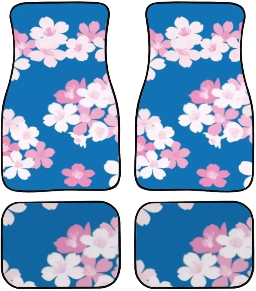 Beautiful Japanese Cherry Blossom/Sakura Print Carpet Floor Mats-Front & Rear Liners Set for Car Sedan SUV Truck-Universa