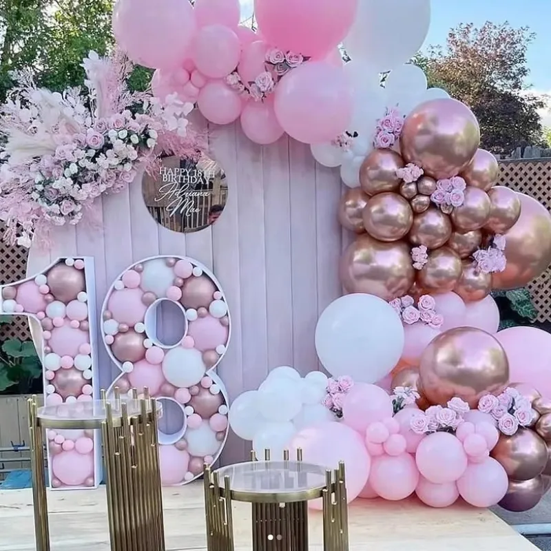 

100 Balloon Arch set Pink White Silver balloon garland Wedding baby shower Birthday themed party balloon decoration