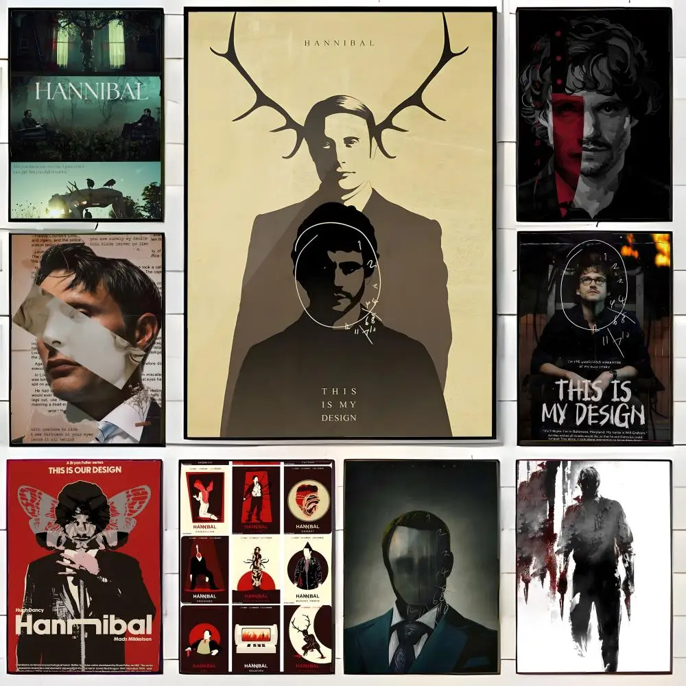 Póster de Horror H-Hannibal, lienzo, arte de pared, póster impreso, Mural decorativo, decoración del hogar, regalo sin marco