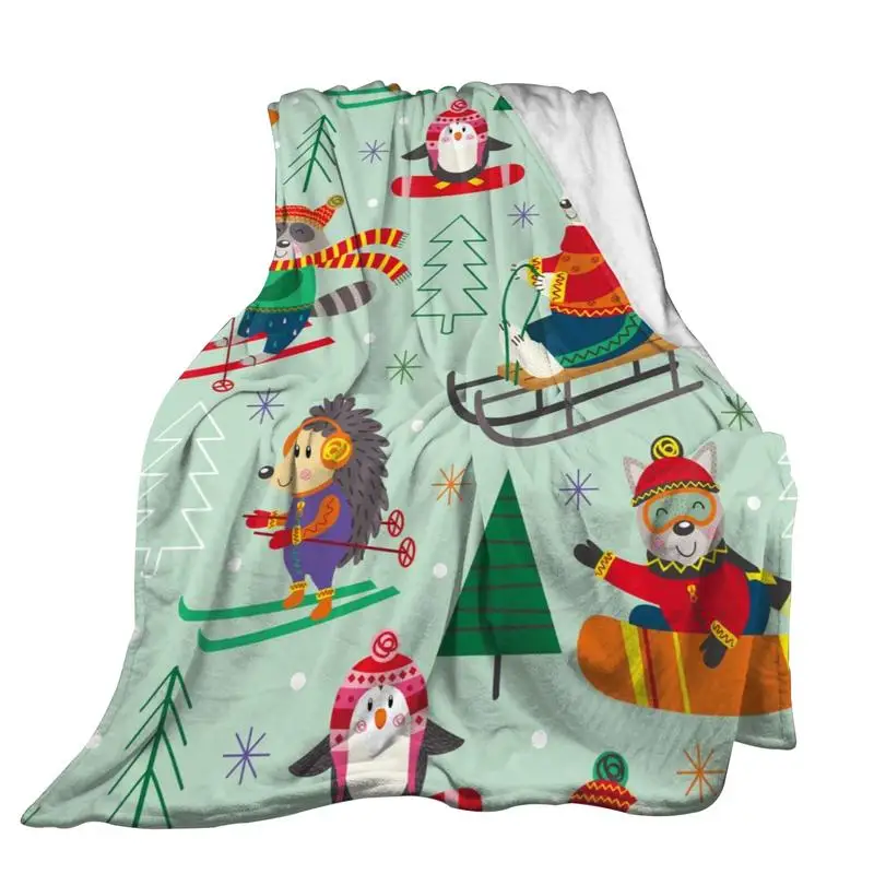 

Sofa Throw Blankets 3D Printing Cartoon Animal Blankets Warm Cozy Bedding Supplies For Living Room Outdoor Studio Bed Car