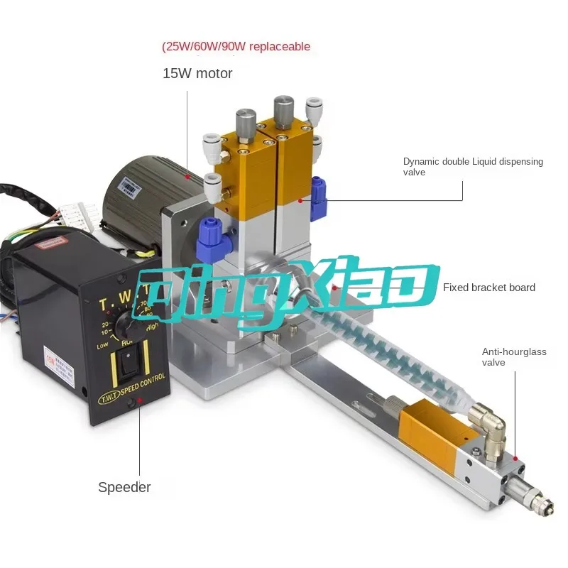 Anti-drip Electric Mixing AB Two Component Dispensing Valve Upgraded Suction Back Dynamic  Mixing Valve Glue Filling Coating Use