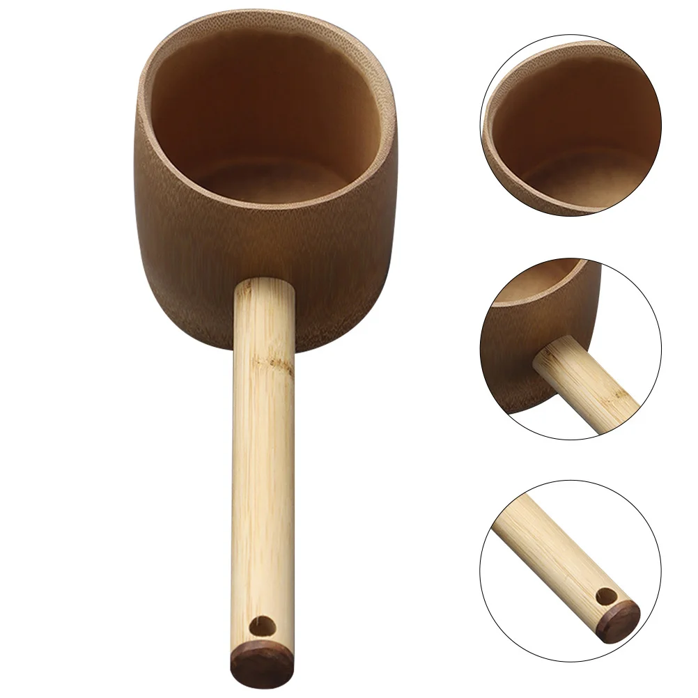 

Bamboo Water Scoop Large Capacity Kitchen Ladle For Rice Water Transfer Household Watering Spoon Simple Cooking Tool