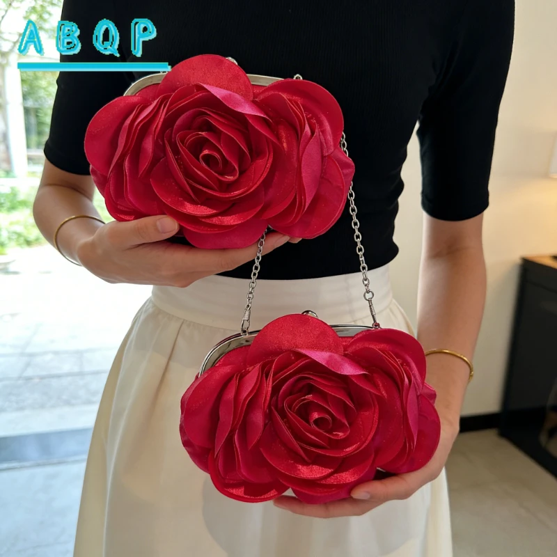 New Dinner Shoulder Bag 3D Flower Shape Fashion Trend Women's Banquet Clutch High Quality Luxury Brand Banquet Clutch
