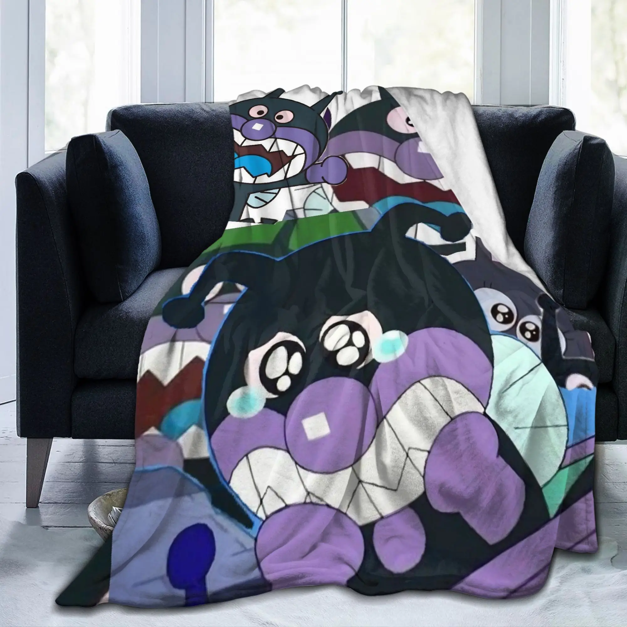 Baikinman Anime Cartoon Blankets Coral Fleece Autumn Winter Germ Man Bacteria Monster Multifunction Lightweight Throw Blanket