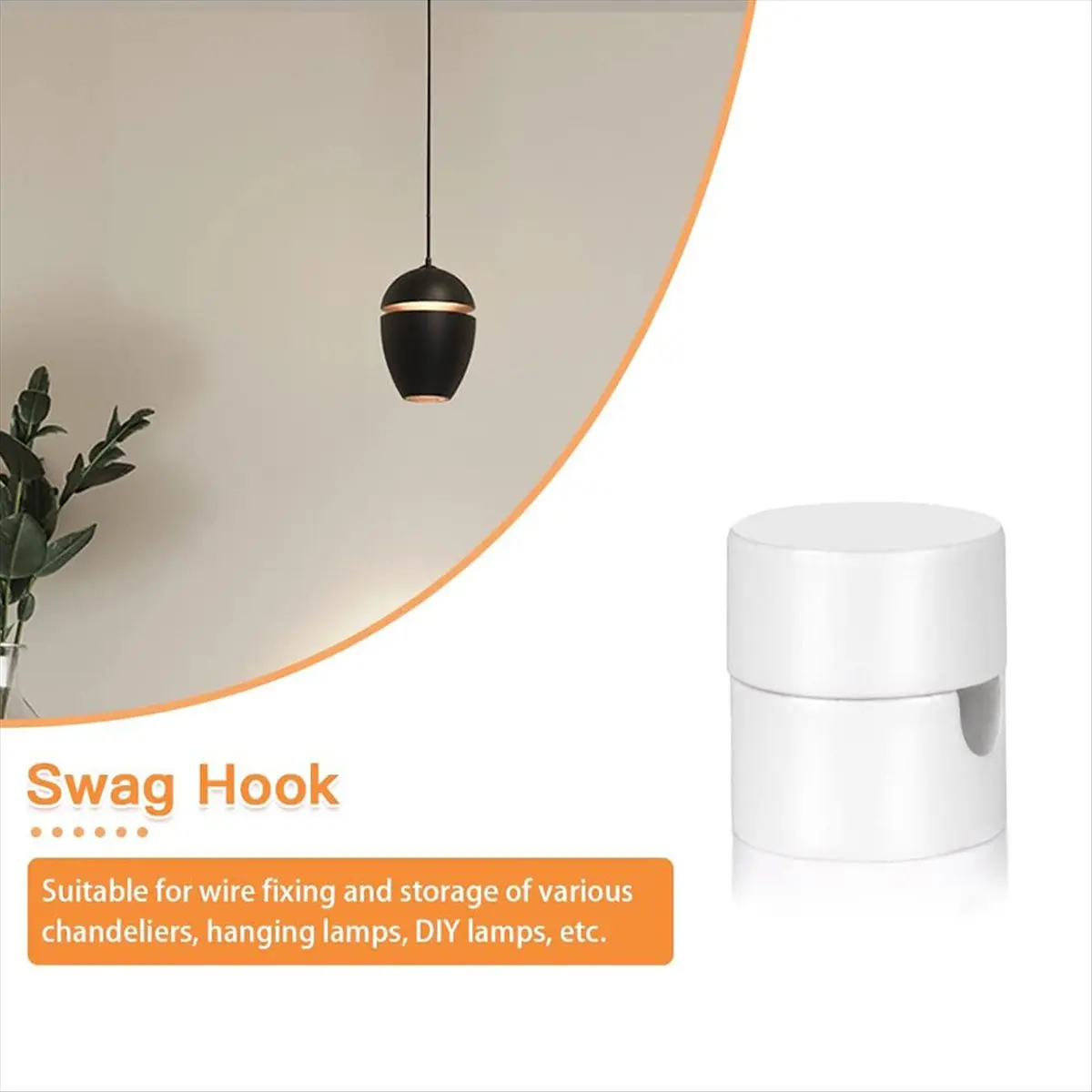 【A03R】 3 Pack Ceiling Hooks for Ceiling Hanging Lights, Pendant Light Hook for Ceiling Lamp, Ceiling Hooks, DIY Lamp White