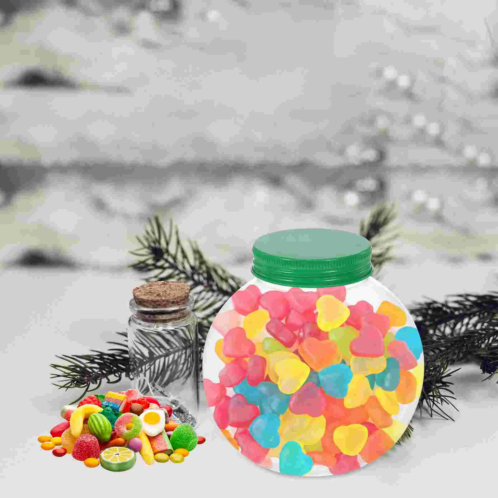 5 Pcs Christmas Candy Jar Xmas Clear Loose Tea Containers Dish Yellow Party Supplies Plastic Jars Ball Shaped Plate