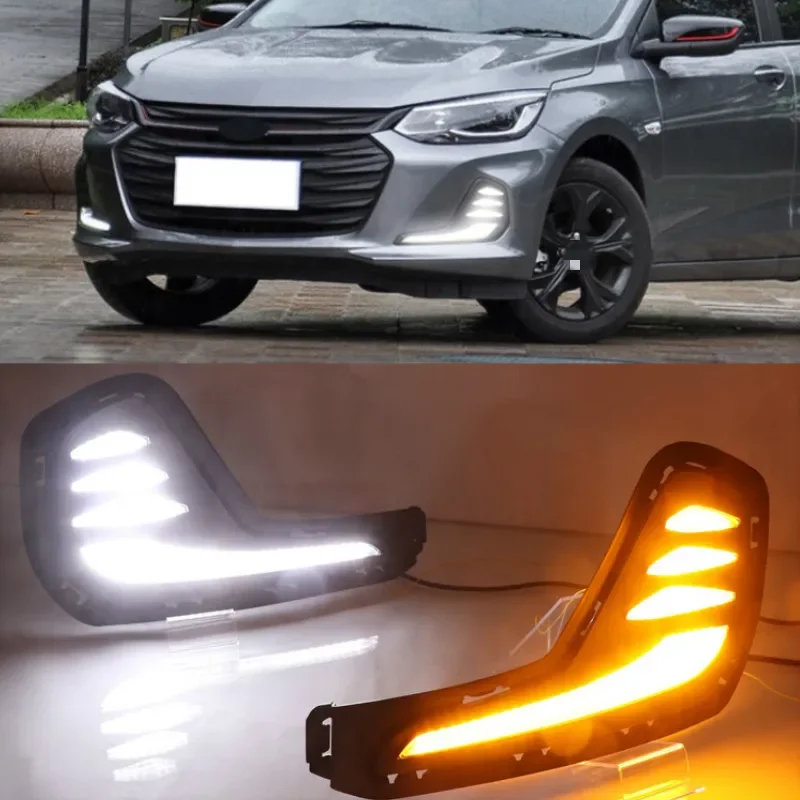 2PCS For Chevrolet Cavalier 2020 12V ABS LED DRL Daytime Running Lights Turn Signal Fog Lamp Car Styling