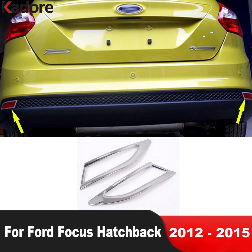 

Rear Fog Light Lamp Cover Trim For Ford Focus 2012 2013 2014 2015 Hatchback Chrome Car Tail Foglight Bezel Trims Accessories