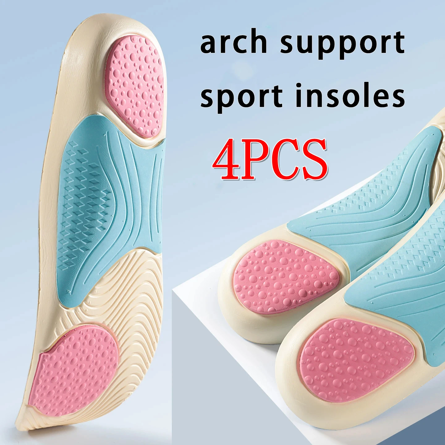 1Pair/2Pair Flat Foot Arch Support Orthotic Insoles Men's and Women's Sports Insoles Shock Absorbing Sole Comfortable Shoe Pads