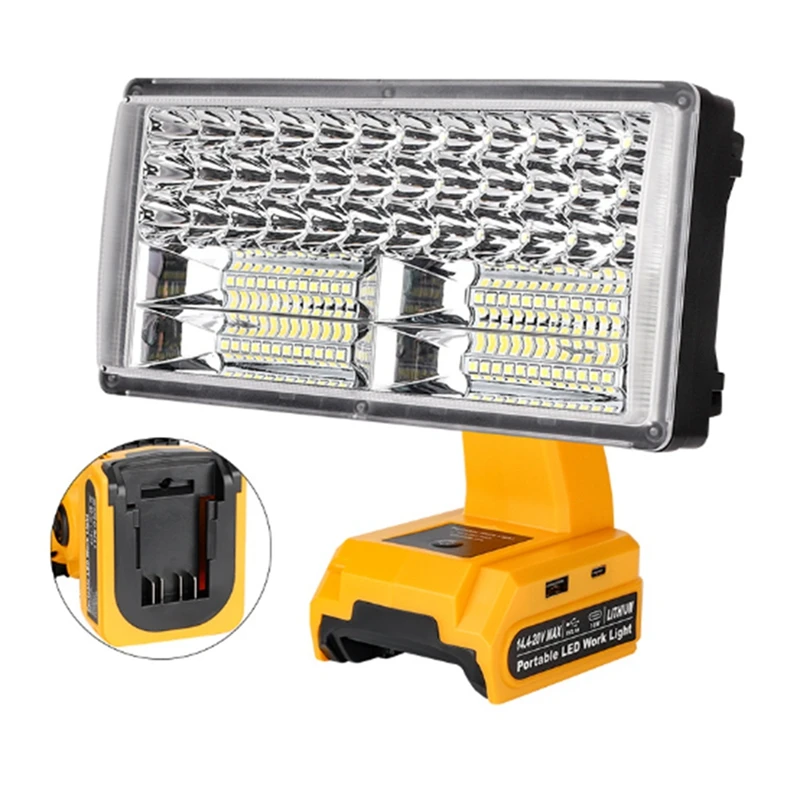 Wireless LED Work Light for 14.4-20V Li-Ion Battery Floodlight Spotlight Outdoor Lighting Flashlight-A56M