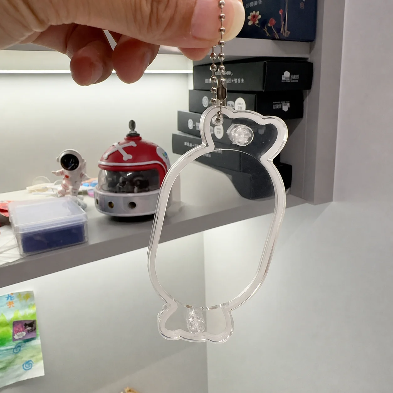 Candy Shape Acrylic Shaker Keychain Clear DIY Charm Pendant with Colored Edge Gift for Bag Keychain Jewelry Making image 3