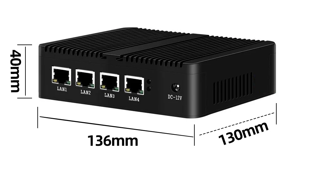 XCY Fanless Industrial Mini PC Celeron N2830 4x LAN HDMI VGA SIM Slot 4G Modem WiFi Win7/10 Linux For Firewall Digital Signage