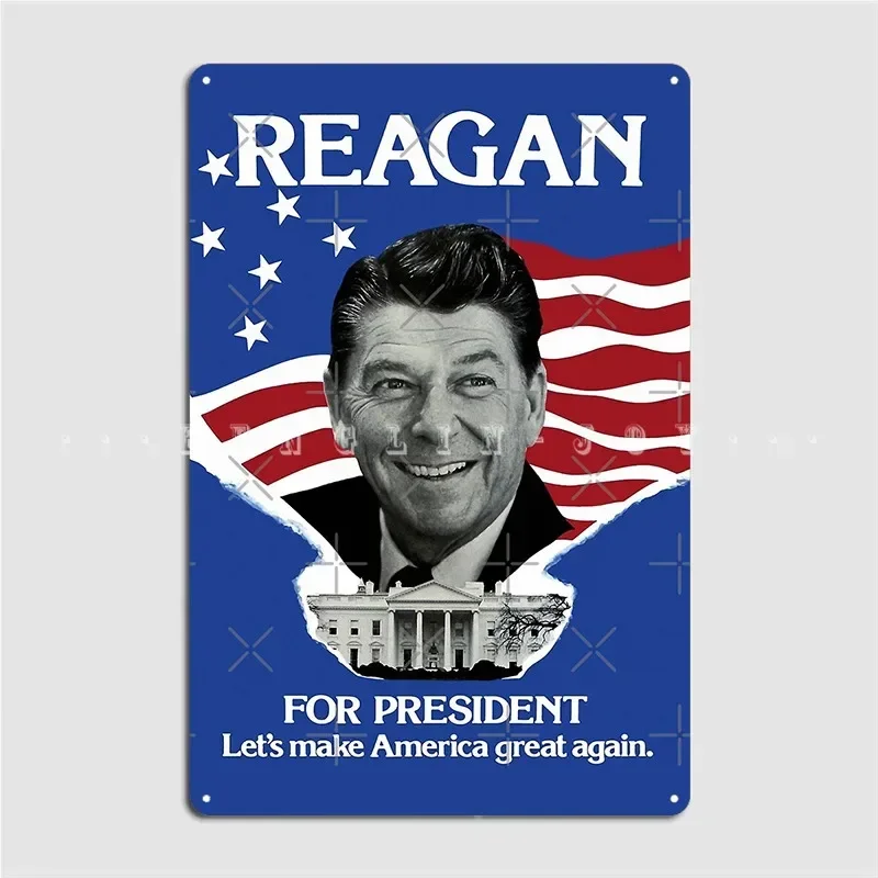 Vintage Ronald Reagan 1980 Campaign Make America Great Again Poster Metal Plaque Wall Mural Club Bar Wall Plaque Tin Sign Poster