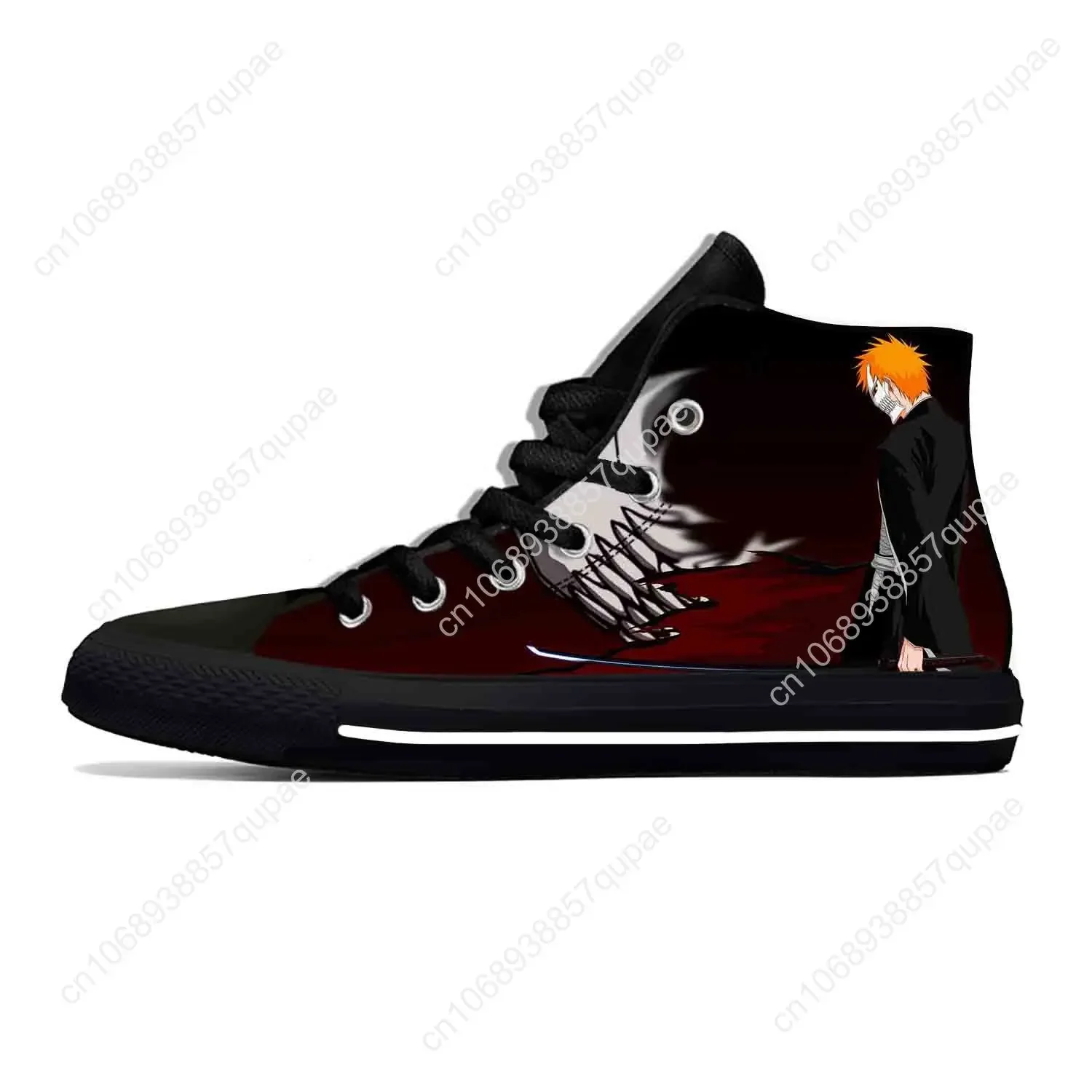 Anime Manga Cartoon Comic Bleach Kurosaki Ichigo Casual Cloth Shoes High Top Lightweight Breathable 3D Print Men Women Sneakers - view 3