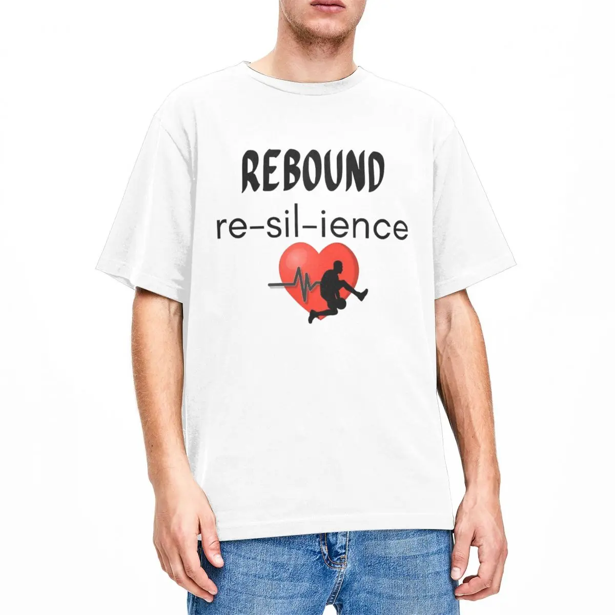 Men Women's Rebound Resilience Basketball T Shirts Basketball Lovers Cotton Clothing Novelty Short Sleeve Crewneck Tee Shirt