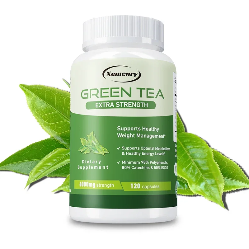 

Green Tea Capsules - Boosts Metabolism, Suppresses Appetite, Helps with Healthy Weight Management, and Boosts Energy