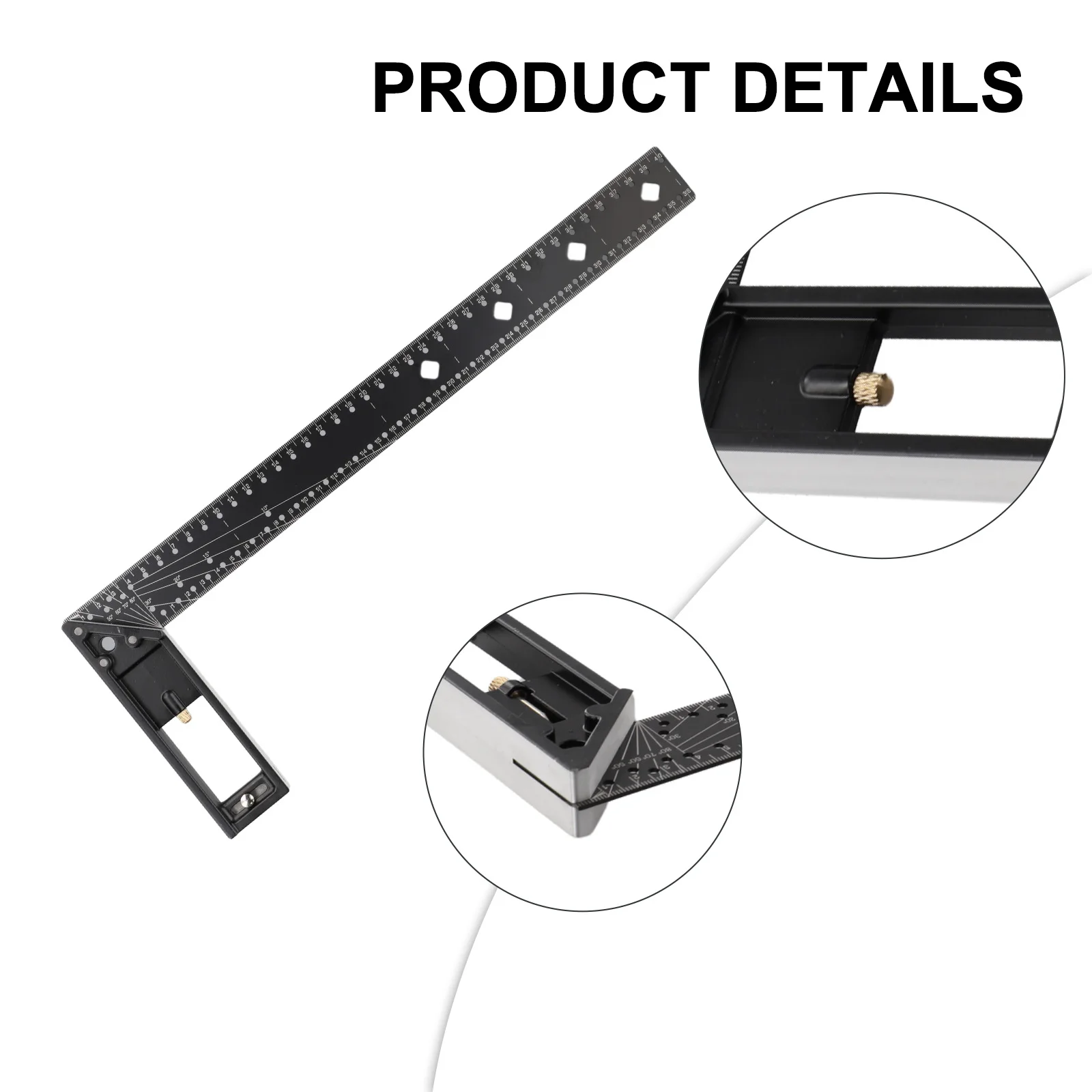 High-quality Practical Brand-New Anti-Drop Device Measuring Ruler Tool Ruler Multi-Angle Precise Silver Clear Scale