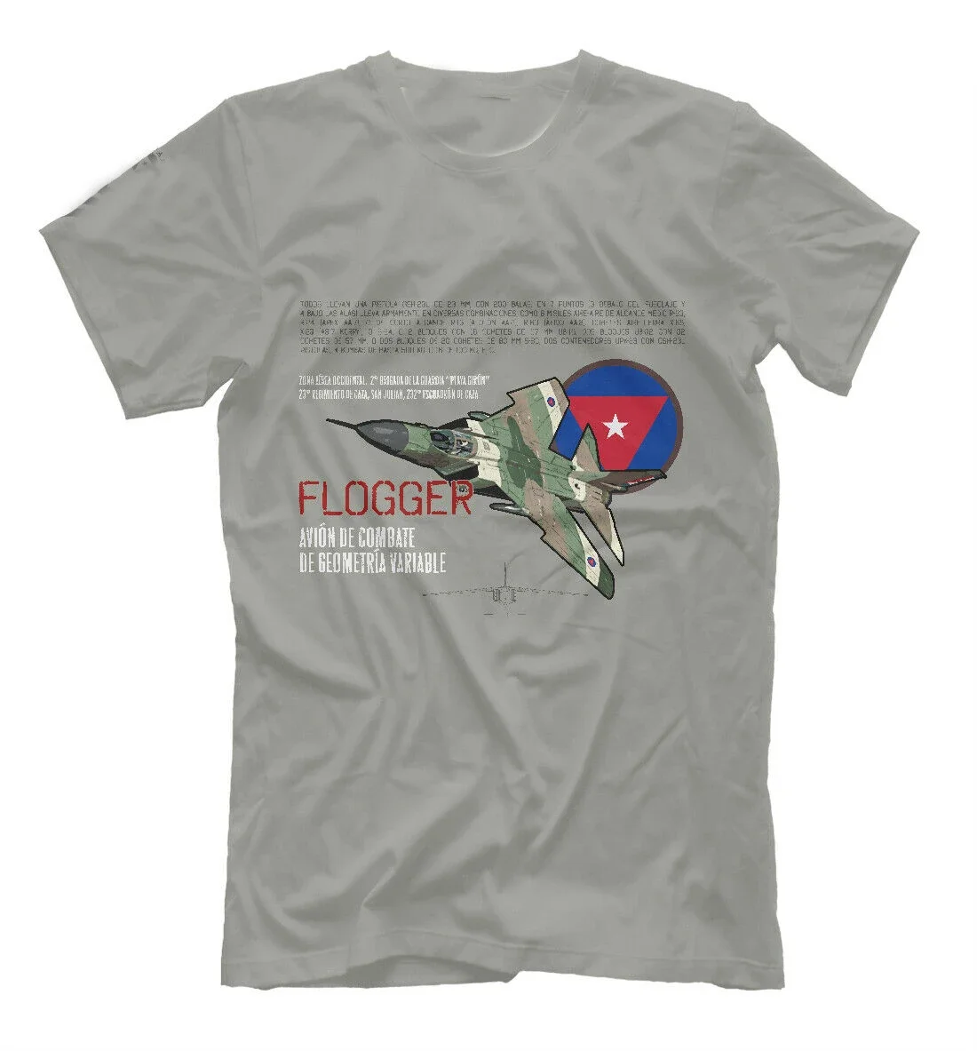 MiG-23 Fighter (Cuba) Soviet Russia Aircraft T-Shirt 100% Cotton O-Neck Summer Short Sleeve Casual Mens T-shirt Size S-3XL