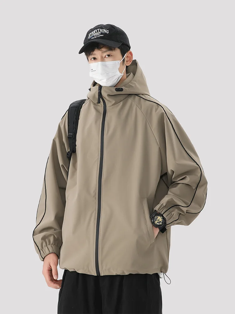 

Men's Outdoor Jaet Waterproof Casual Spor American Brand Spring Autumn New Sle Hooded Jaet Coat for Men