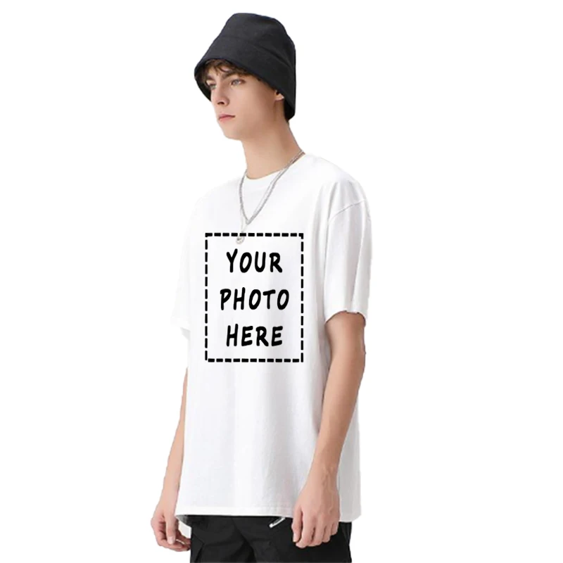 Custom-made men's T-shirts are suitable for team gatherings, gyms, and sports cotton round-neck short-sleeved shirts view 4