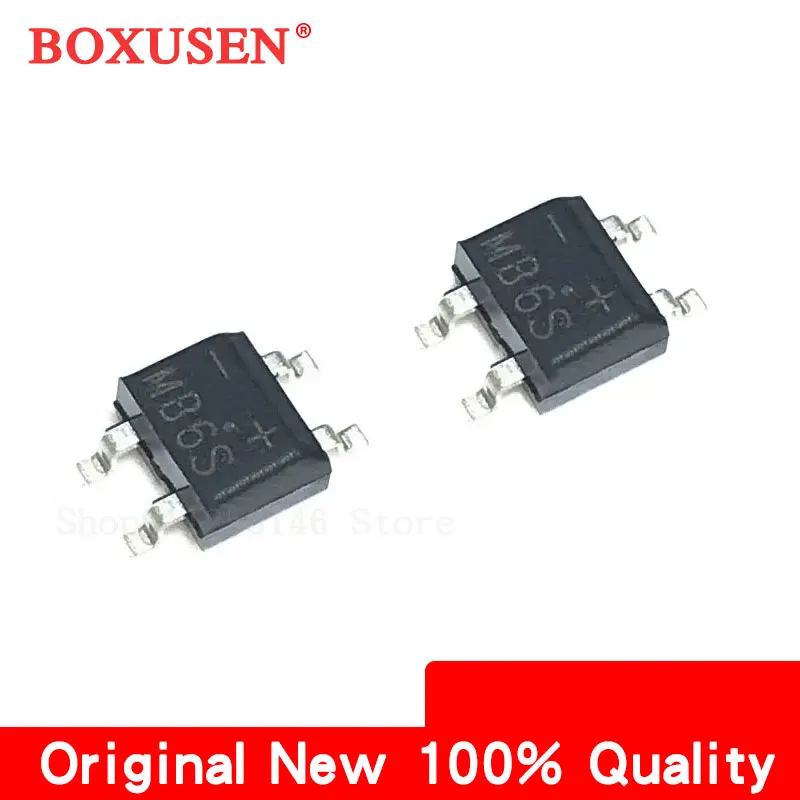 50pcs 100% New original MB6S MB10S MB6F SOP MB10F MB8S MB8F SOP-4 0.5A 1000V SMD Rectifier