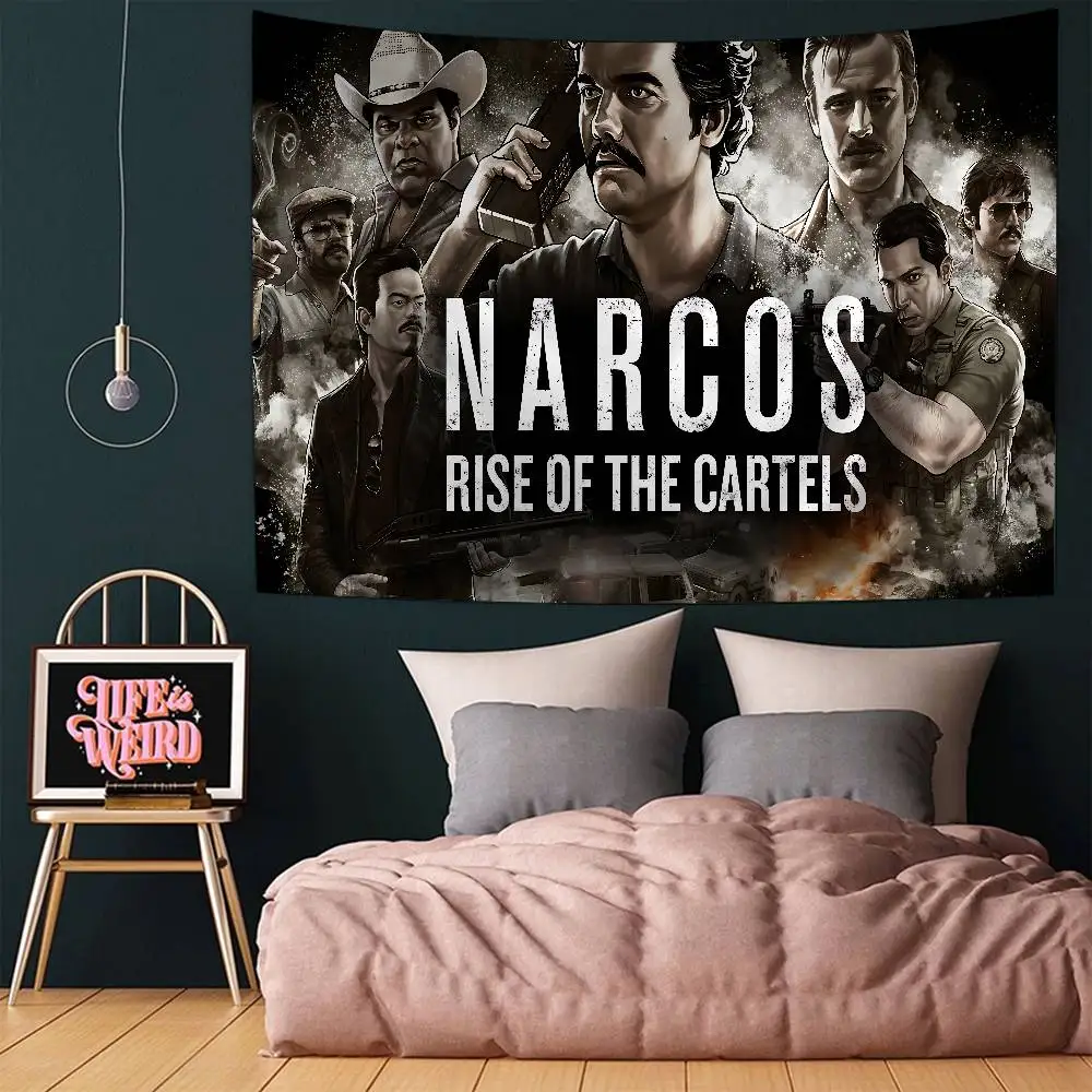 Narcos TV Pablo Escobar Colorful Tapestry Wall Hanging Hanging Tarot Hippie Wall Rugs Dorm Wall Art Decor