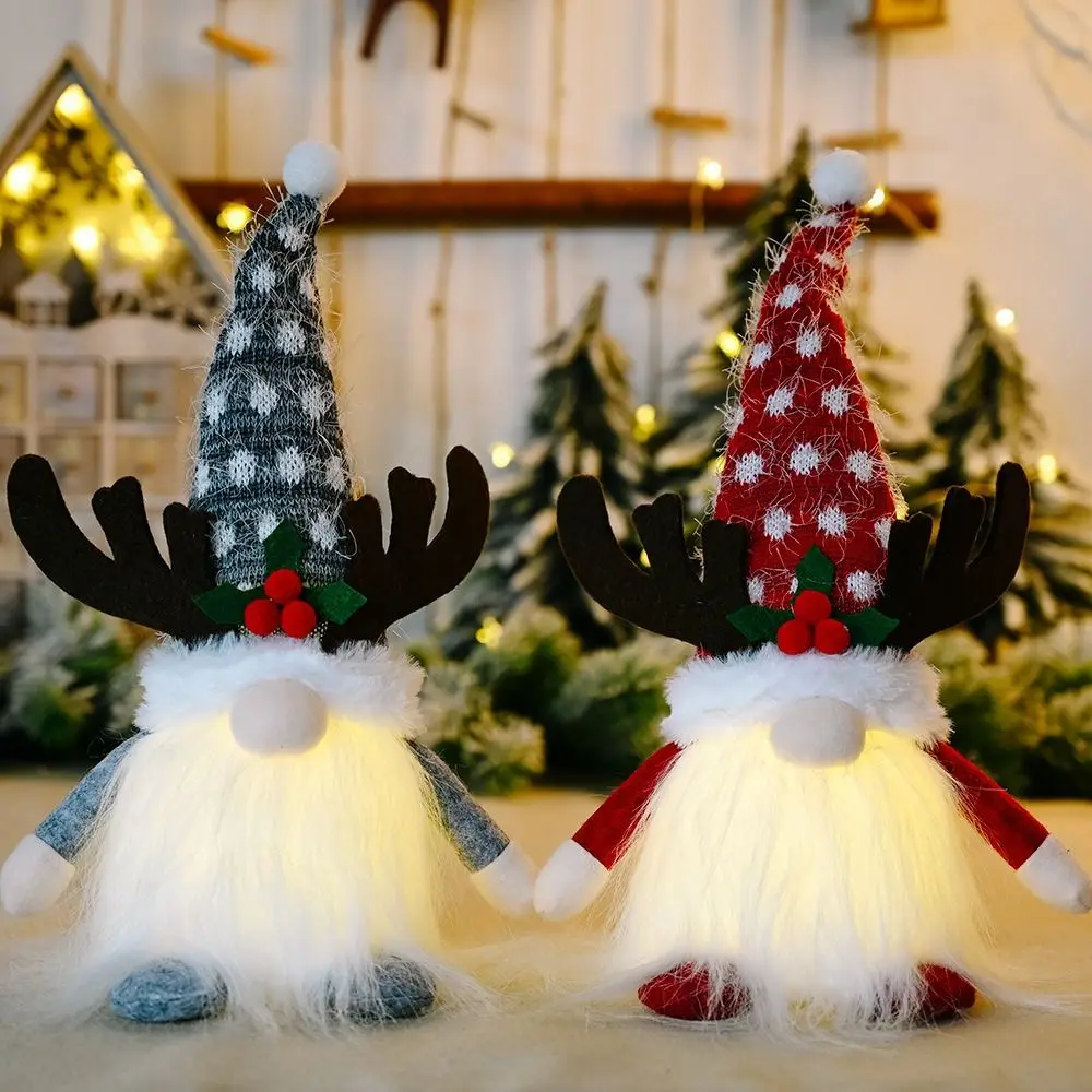 Gifts With Led Light Christmas Gnome Plush Doll Festival Supplies Nordic Faceless Doll Handmade Dwarf Doll Christmas Decoration