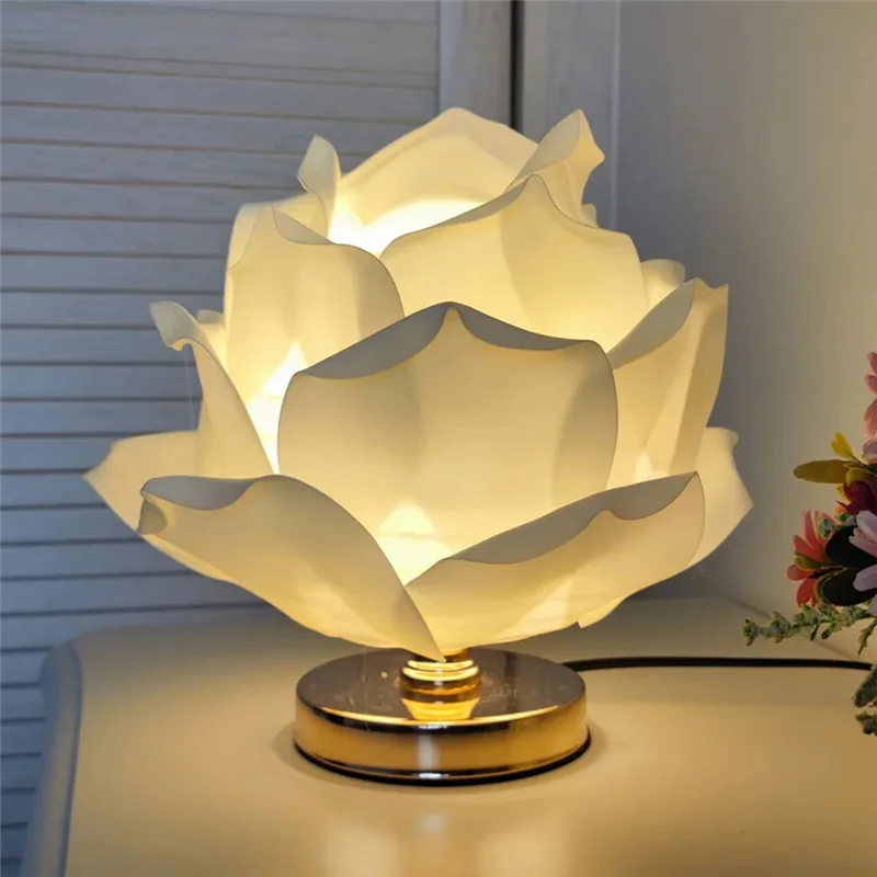 ホットセール-花のアンビエント照明器具装飾ローズランプUSB調光家庭用、リビングルーム、エレガントなセンターピース