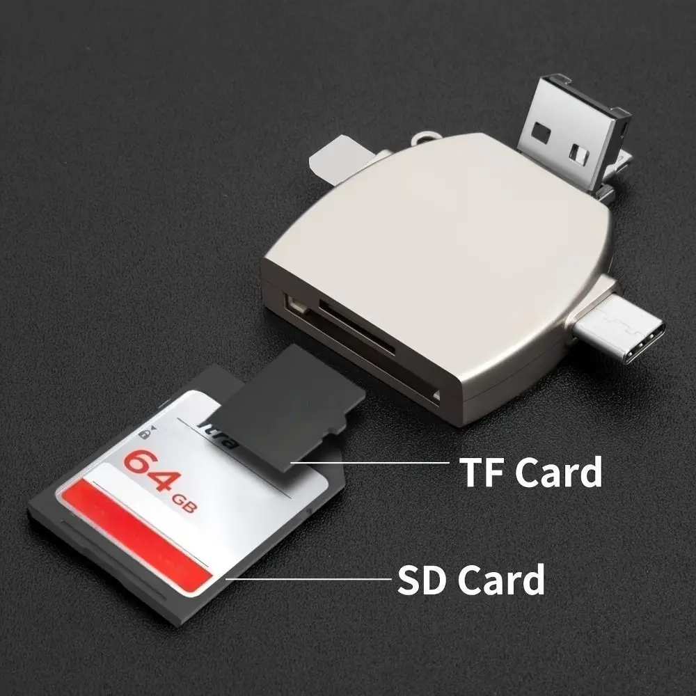 USB Multi-Function 5 in 1 Card Reader IOS Type C 5 in 1 Otg Adapter Data Transfer Portable 5 in 1 OTG Converter