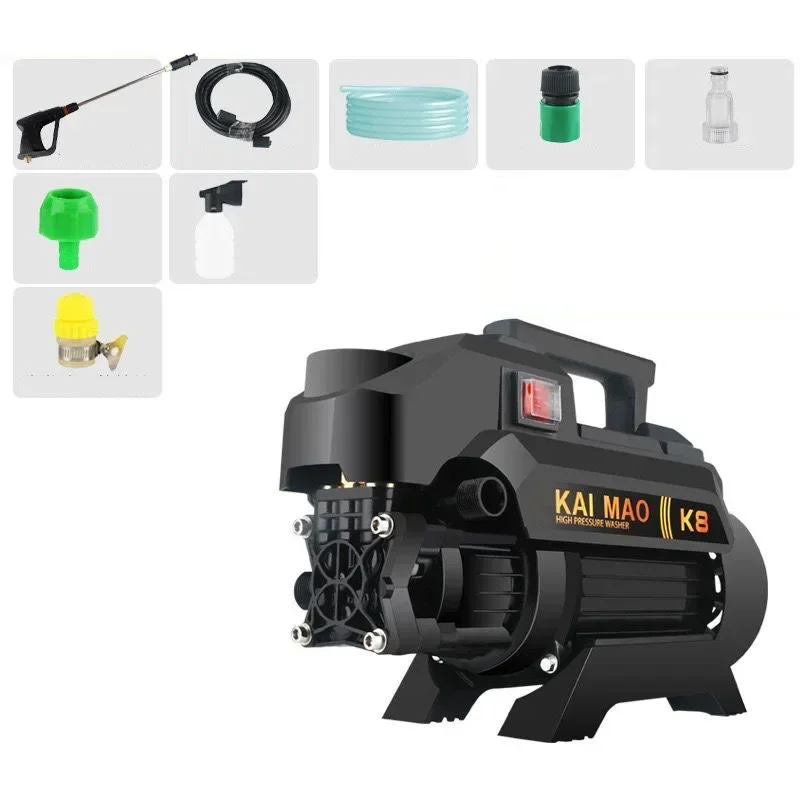 2000W portable high pressure water pump car washing machine household automatic induction water gun cleaning tool equipment