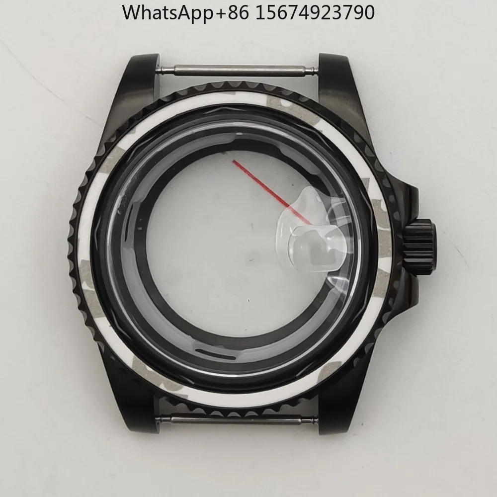 Modified watch + case is suitable for NH35/36/4R movement replacement 40MM black case sapphire