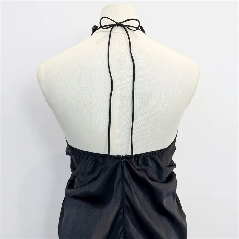 Picture 5: women's dress New pleated slim fit sleeveless long dress for summer 2026 Mesh patchwork hip hugging dress elegant party dresses