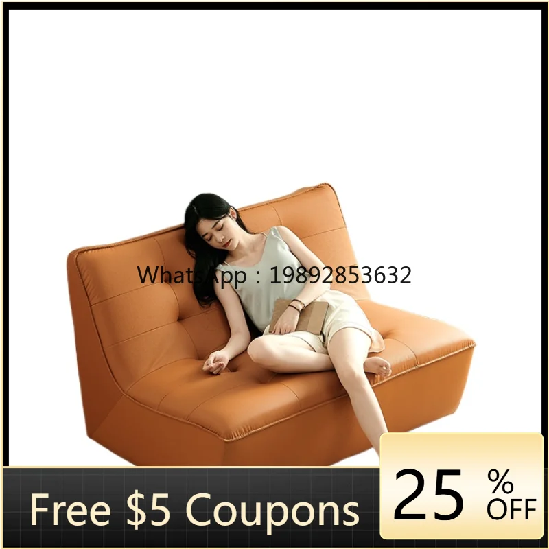 Simple Single Sofa Small Apartment Cat Scratch Leather Caterpillar Lazy Recliner Waterproof Disposable Leather Sofa