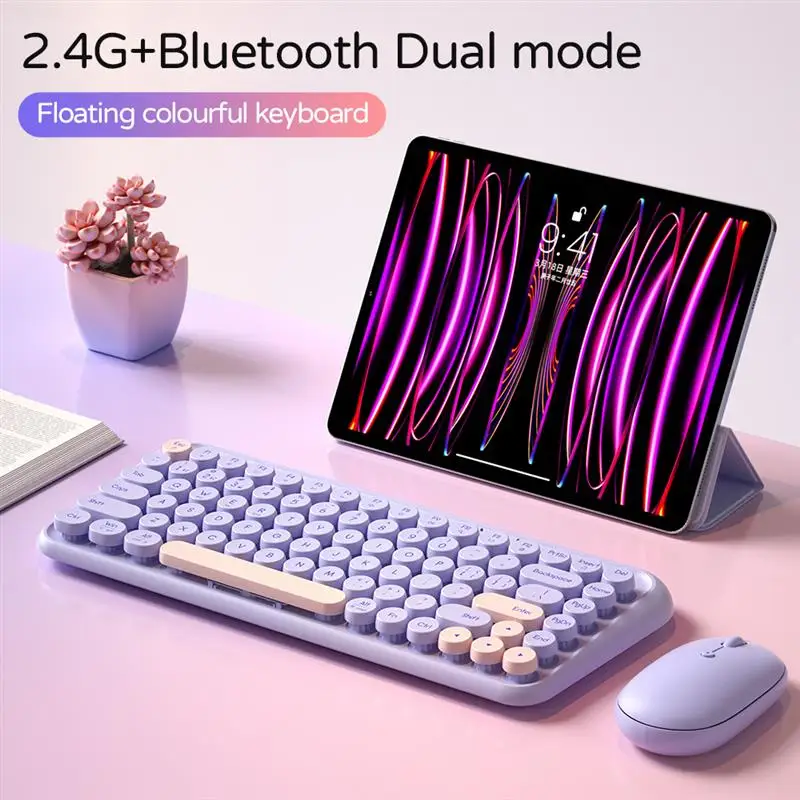 B.O.W K500D Bezprzewodowa klawiatura Tone Bluetooth Pływające okrągłe klawisze Obsługa telefonu komórkowego Ipad Tablet Apple Lenovo Huawei Laptop