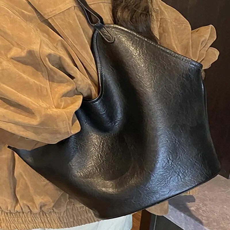 

Модная женская сумка в стиле ретро, осенняя большая вместительная сумка-тоут, простая сумка на плечо, новинка 2025, сумки для хранения, роскошные сумки, сумки