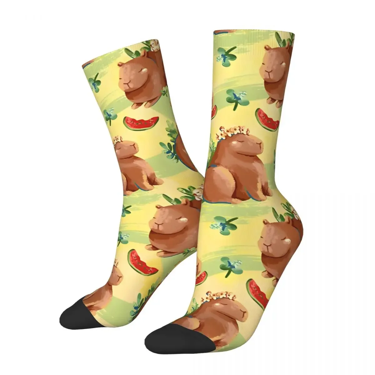 

Vintage Capybara Watercolor Cute Capybaras Men's compression Socks Unisex Harajuku Pattern Printed Novelty Crew Sock