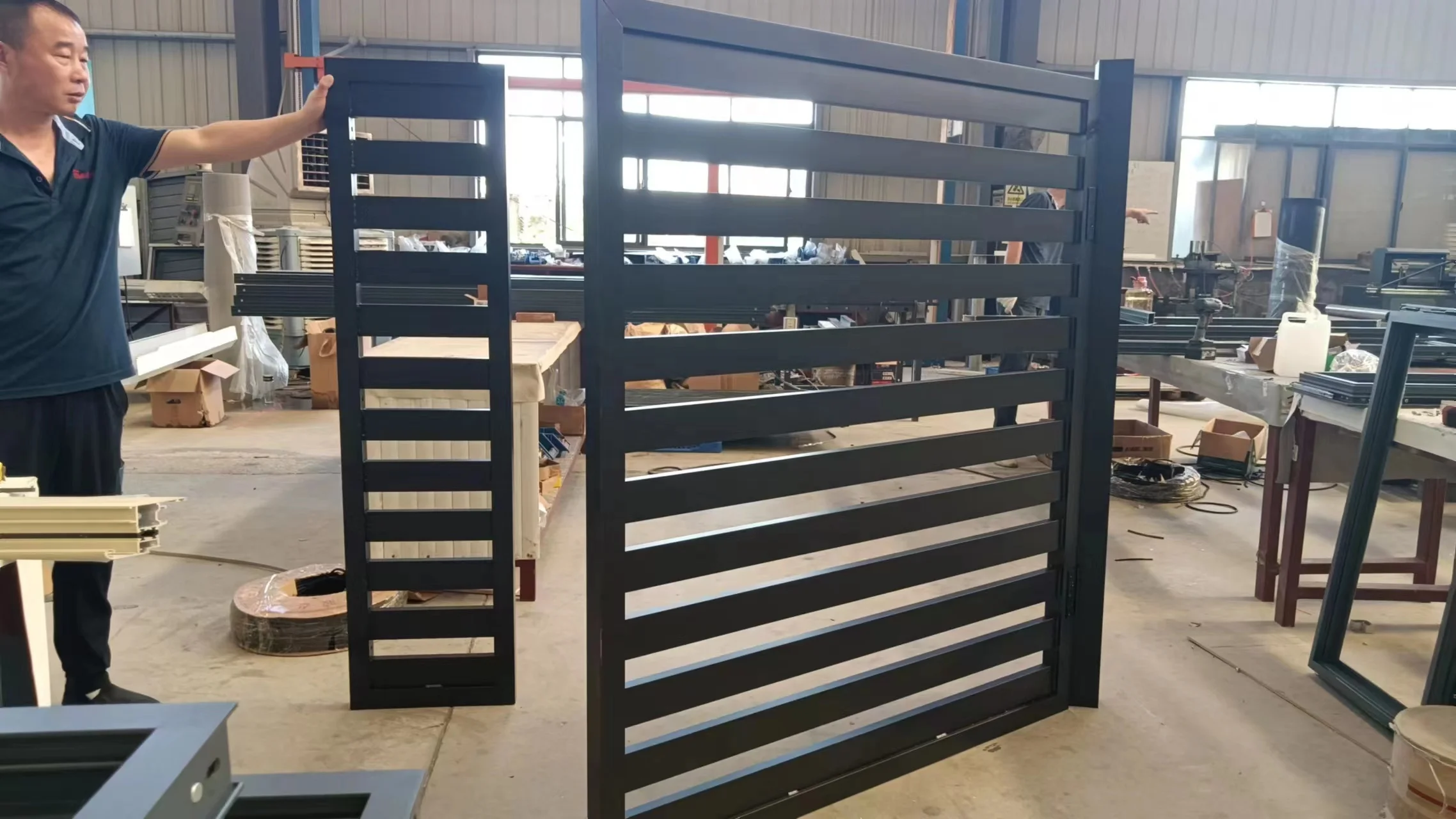 DUTRIEUX التصميم الحديث التلقائي دليل الألومنيوم الفولاذ المقاوم للصدأ سوينغ بوابة السياج باب كهربائي مع قفل النظام الذكي #6