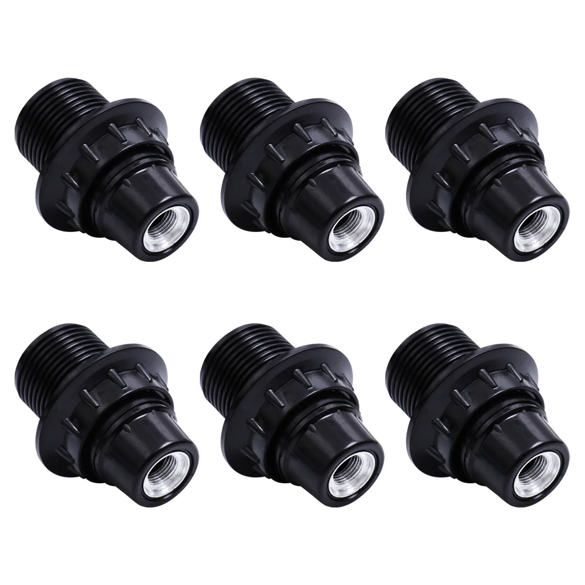 6 Pcs Electric Light Sockets Self-locking Lamp Holder Fixing Fluorescent Replacement Bulb