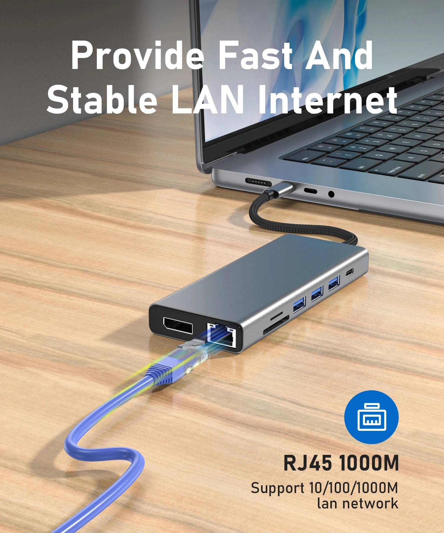 محطة إرساء USB C 14 في 1 من PULWTOP شاشة مزدوجة لأجهزة MacBook وDell وHP مع HDMI مزدوج + DP + إيثرنت + SD/TF + منفذ USB C + Audio + PD #5