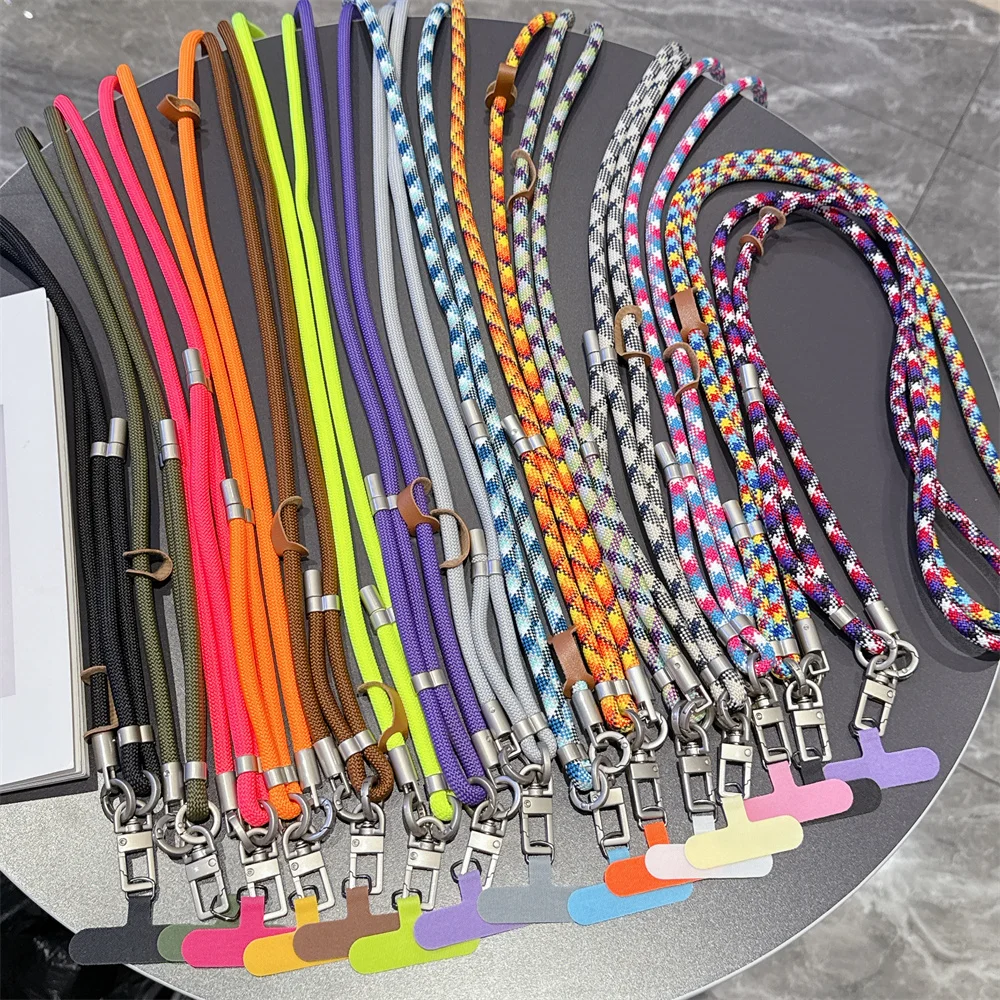 1 stücke Universal 120 CM Crossbody Lanyard Strap Kette Für Telefon Fall Abdeckung Sport Klettern Bunte Nylon Einzigen Schnur Seil