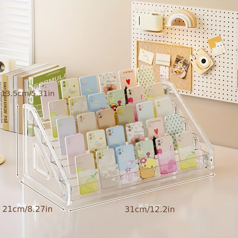 Acrylic Step Display Stand for Phone Cases, Desktop Multi-Layer Showcase for Electronics and Accessories, Accessory Organizer