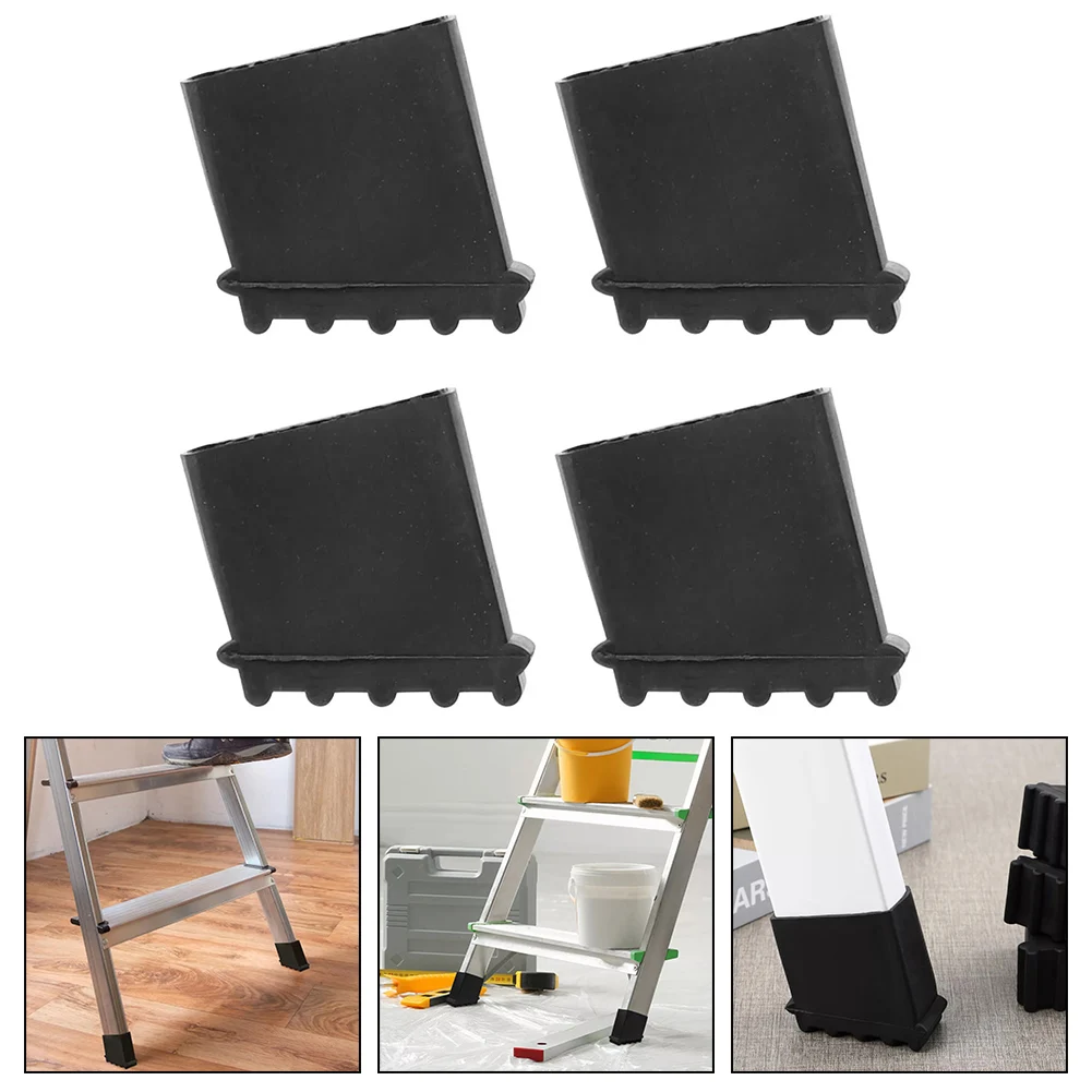 4Pcs Step Ladder Feet Covers Non-slip Ladder Feet Rubber Pad Furniture Mat Ladder Leg Protect Cover Non-skid Home Tool