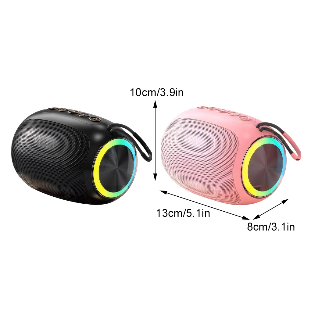 سمّاعات بلوتوث 360 °   مكبر صوت لاسلكي محمول بصوت ستيريو مع وضع راديو يدعم تشغيل بطاقة TF