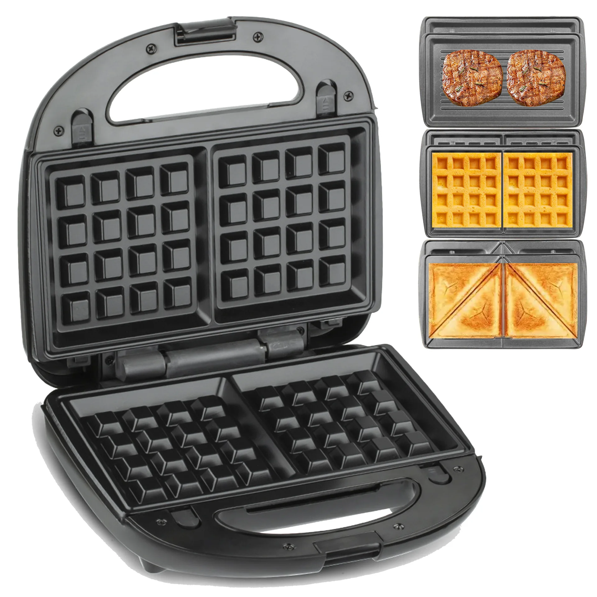 

3-in-1 Sandwich Maker, Waffle Maker, and Toaster OvenSandwich Maker, Waffle Maker, Toaster Oven - Electric Multi Cooker