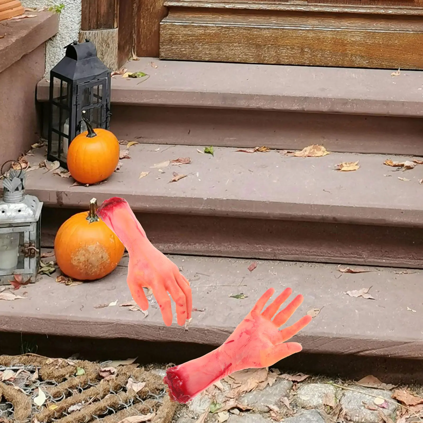

2pcs Fake Hand Decoration Halloween Severed Body Parts Prank Props Scary Ghost SuppliesHaunted House Trick Toys