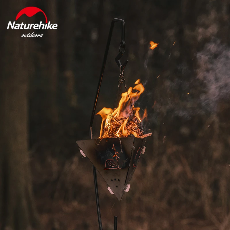 Imagem -04 - Naturehike Triangular Burning Platform Acampamento ao ar Livre Churrasqueira Ultraleve de Aço Inoxidável Piquenique Aquecimento Atmosférico Fogão Pendurado