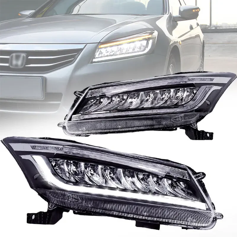 Full Led Headlight For honda Accord Headlamp With Dynamic Turning Signal 2008 2009 2010 2011 2012 Head Lights blue blu-ray