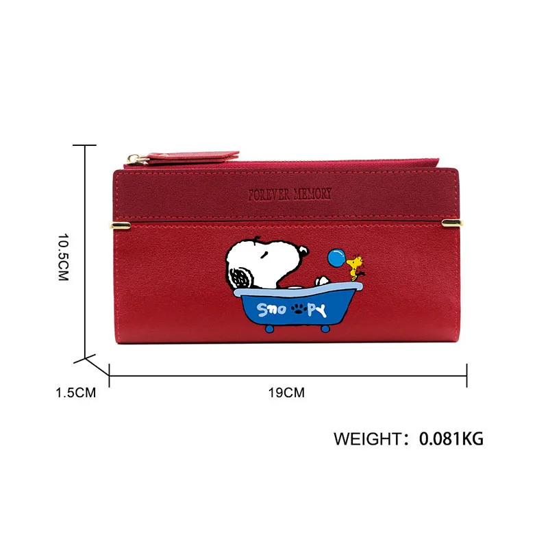 Snoopy Fashion Wallets Zipper Coin Purse Cartoon Anime Lady Long Short Purses Handbags Women Photo Card Holder Bags Clutch Gifts